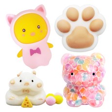 agaplus 軟萌彩虹熊 + 穿衣小雞 + 貓爪 + 倉鼠套組, 混合, 1套