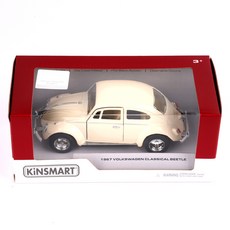 KiNSMAR 1967 福斯經典金龜車 粉彩汽車可動玩具 KT5375, 象牙白