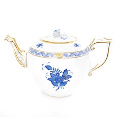Herend 阿波尼藍色茶壺 玫瑰壺蓋頭, 800ml, 1個