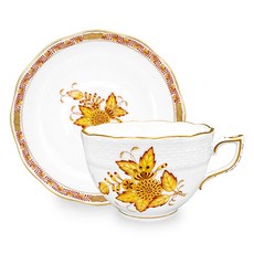 匈牙利 Herend 茶杯 + 茶碟組 300ml, 1套, 阿波尼黃色