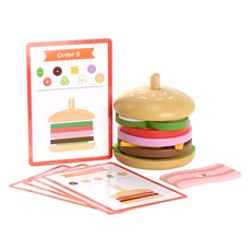 TOOKY TOY 拓客 原木堆疊漢堡扮家家酒套組, 1套