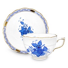 茶杯+茶杯碟套裝300ml, 1組, 阿波尼藍