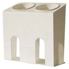 Maggie & Bo 狗狗大型犬立架 LARGE 傾斜雙格餐碗 + 陶瓷碗2件組, 1套, 白色