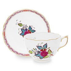 匈牙利 Herend 阿波尼茶杯 300ml + 杯碟組, 1套, 多色