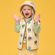 MellyCoco 兒童款貓咪與魚搖粒絨背心