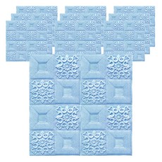 피어니스트 패턴 스티커 폼브릭 방한 벽지 10p, 블루