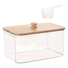 Woni's 方形洗衣精收納盒 S + 量匙組, 透明, 1套