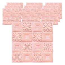 피어니스트 패턴 스티커 폼브릭 방한 벽지 10p, 핑크