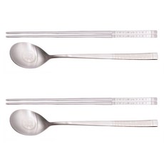 TABLE Art. 訓民正音餐具組, 銀色, 湯匙 + 筷子, 2套