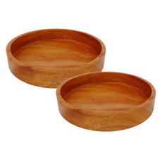 BUEOKDAOM 桃花心木木製圓盤 12cm, 2個, 混色