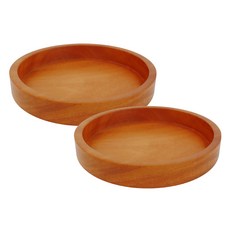 Bueokdaom 桃花心木木質圓形盤 14cm, 2個, 混合色