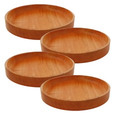 부엌다옴 마호가니 우드 원형 플레이트 20cm, 4개, 단품, 혼합색상