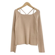 반에이크 여성용 백 스트링 슬림핏 니트