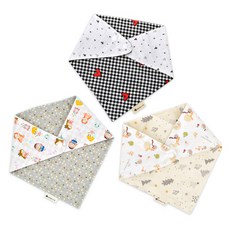 benian 嬰幼兒用雙面三角圍兜3件組