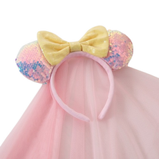 Kingsroad 漂亮角色扮演髮箍, 1個, 網紗款式(黃粉色)