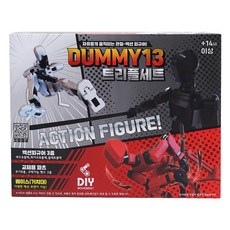 韓國 B&C 더미13 DIY球體關節可動公仔 三件組 紅黑色 + 白黑色 + 全黑色 + 6種武器 + 3入支架套組, 1套