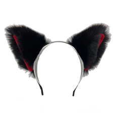 킹스로드 가성비 독특한 코스튬 머리띠, 흑색홍내리, 1개