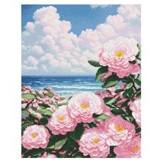 DIY 寶石十字繡 W03 山茶花與雲海, 1個