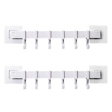 DAILYSHARE 多用途免打孔吸盤式矽膠毛巾架 6勾, 白色