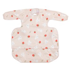 베이비클로 유아용 이유식 방수턱받이 긴팔 지퍼형, 토끼베이지, 1개입, 1개