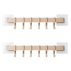 DAILYSHARE 多用途免打孔吸盤式矽膠毛巾架 6勾, 米色