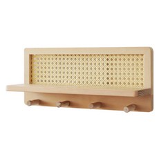 JLIFE Indigo 壁掛層架掛衣架, 原木, 1層