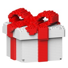 작은 선물 상자 크리스마스 블럭 S 소형, 화이트, 1개