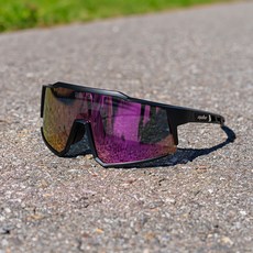 마하 변색 렌즈 방풍 스포츠 고글, 블랙 frame + 핑크 lens, 1개