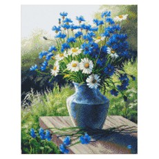 DIY鑽石畫 W04 矢車菊與雛菊, 1個