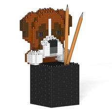 拳師犬積木筆筒 S 小型, 混合顏色, 1個