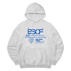 Escapefrom 藍色愛心Crew系列印花連帽T恤