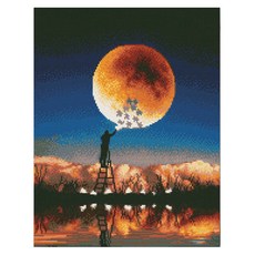 iLovePainting DIY 寶石十字繡, W09 月亮拼圖, 1個