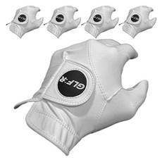 GLFR 男士用高級高爾夫手套 左手穿戴, 5個, 白色