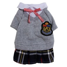 KEYMING 狗狗校服制服 女款, 1個, 灰色_女