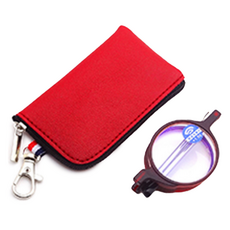 圓形折疊眼鏡框, 1個, 紅色