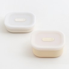 TACKAON 幼兒用 123 矽膠飯碗 + 湯碗 + 飯湯碗蓋 2件組, 象牙白(飯碗), 黃色(湯碗), 1套, 飯碗 + 湯碗 + 飯湯碗蓋 2件