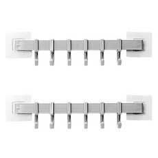 DAILYSHARE 多用途免打孔吸盤式矽膠毛巾架 6勾, 灰色