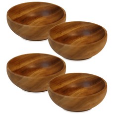 Rain Tree木質麥片碗 15cm, 混色, 4個