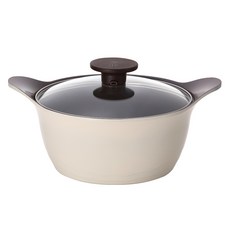 PNPOONGNYUN Maree Milk Pot系列附蓋雙耳鍋, 1個, 乳白色, 24cm