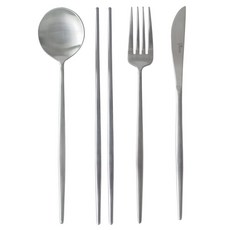 Bueokdaom Plitvice 304餐具4件組, 銀色, 湯匙 + 筷子 + 叉子 + 刀子