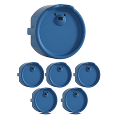 원더파파 귀여운 곰돌이 콘센트 안전마개, 네이비, 6개