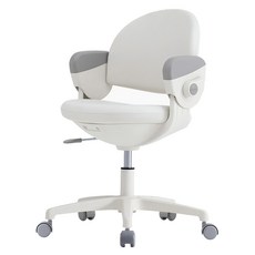 생활지음 루다 아동용 회전형 고정중심봉 오토브레이크 높이조절 의자, 크림화이트
