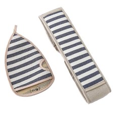 모나코올리브 프리미엄 양면 때밀이 장갑 때타월 + 등밀이 때타월 세트, 스트라이프, 1세트