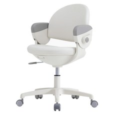 생활지음 루다 회전형 중심봉 일반바퀴 어린이 의자, 크림화이트