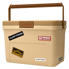 CLIFFTOWN 桌上型大容量保冷箱, 沙棕色, 28L