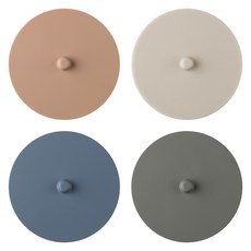 FLaiTO 韓國製矽膠南瓜杯蓋, 磚紅色 + 象牙白 + 海軍藍 + 灰色, 1套