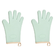 solve living 矽膠廚房用耐熱手套, 綠色, 1個