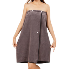 여성용 대형 프리미엄 원피스 샤워가운, 그레이, 1개