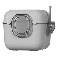 Gaekwacheonsun 貓咪全罩式貓砂盆 + 貓砂鏟, 1個, 個性灰