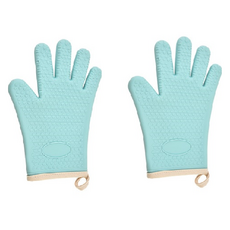 solve living 矽膠廚房用耐熱手套, 藍色, 1個